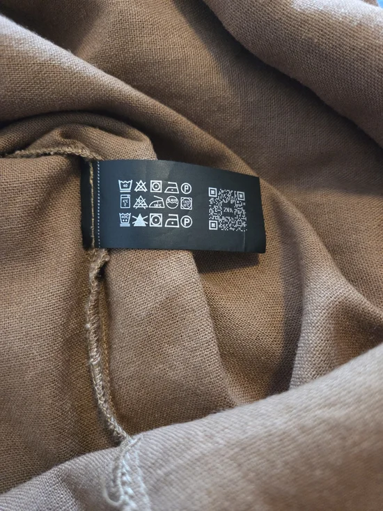 ZARA Black Label Taupe Backless Maxi Dress with Knotted Front Halter Size M - Picture 6 of 10